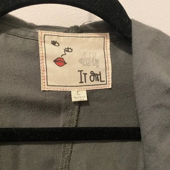 It Girls light weight Jacket w/patches green SizeL - Picture 4 of 6